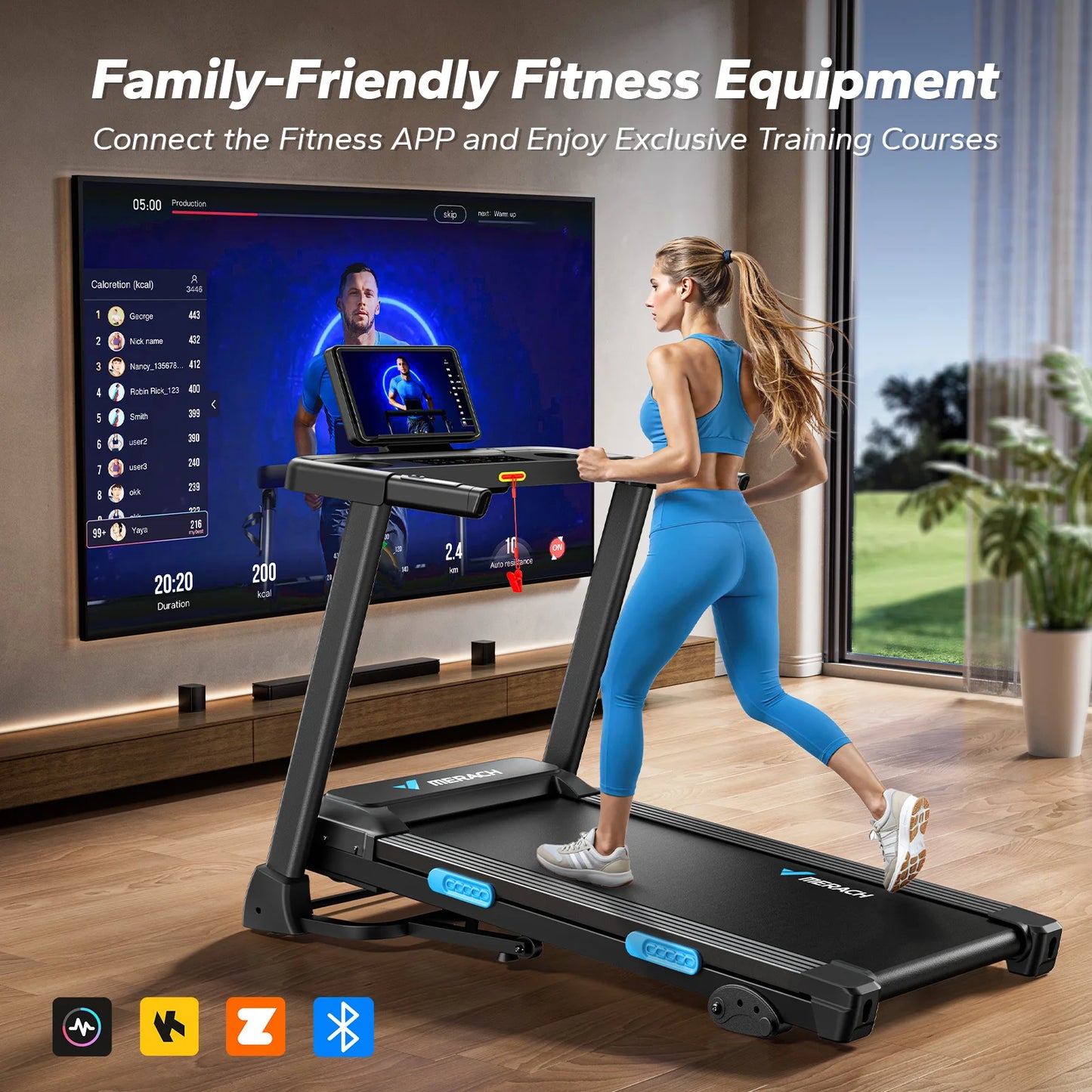 MERACH Foldable Treadmill T12B1 Incline Quiet Double Deck