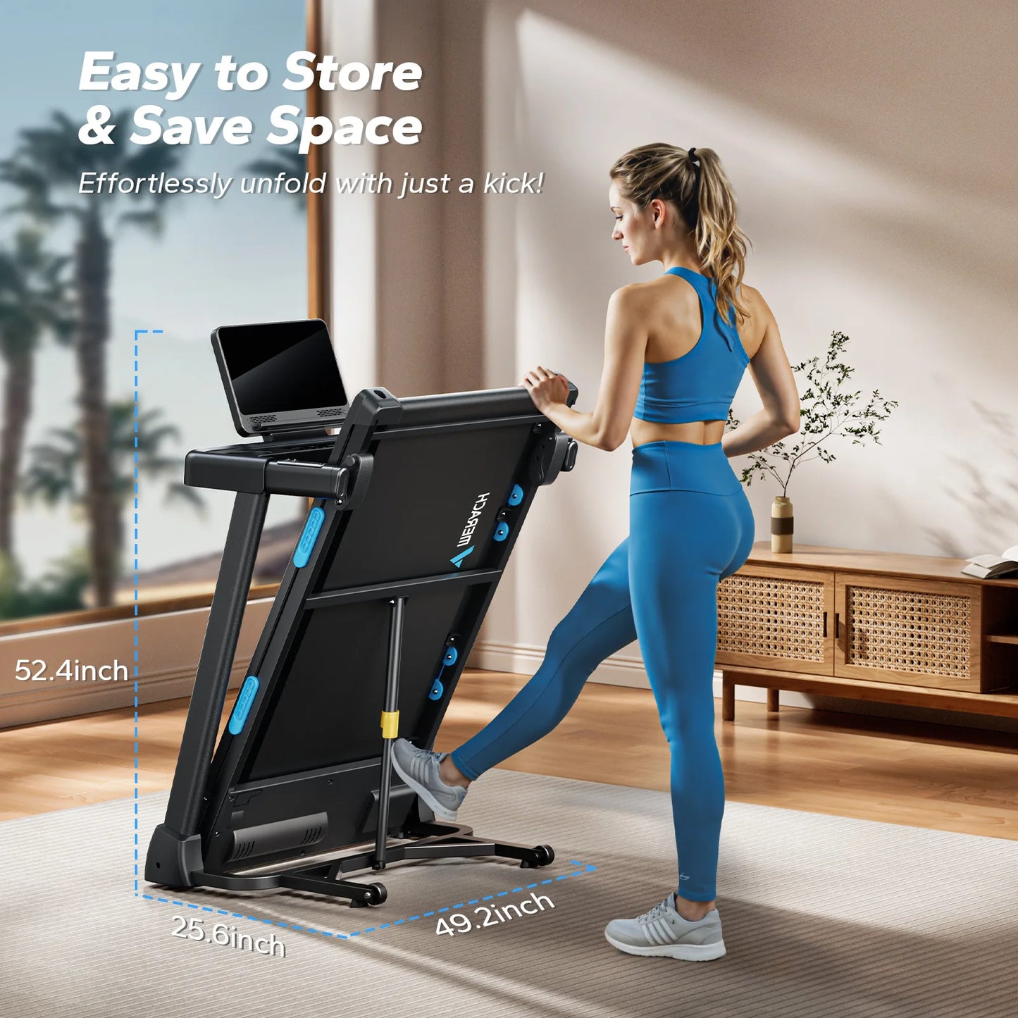 MERACH Foldable Treadmill T12B1 Incline Quiet Double Deck